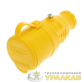 Розетка переносная влагозащищенная с крышкой с заземл. 16А IP44 каучук желт. Rexant 