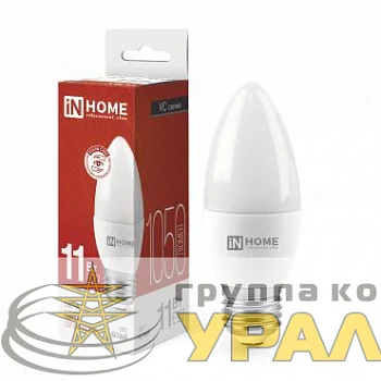 Лампа светодиодная LED-СВЕЧА-VC 11Вт свеча 4000К нейтр. бел. E27 1050лм 230В IN HOME 4690612020495