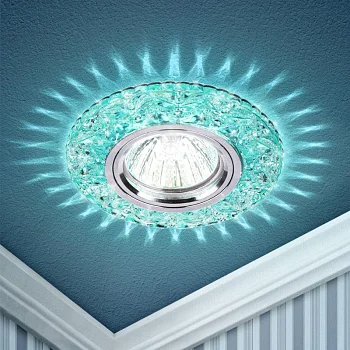 Светильник DK LD4 BL/WH MR16 точечный; декор со светодиодной подсветкой голуб. ЭРА 