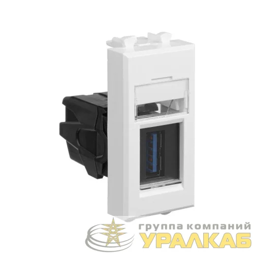 Розетка USB 3.0 1мод. Avanti "Белое облако" тип А-А модульная DKC 4400301 детальная картинка