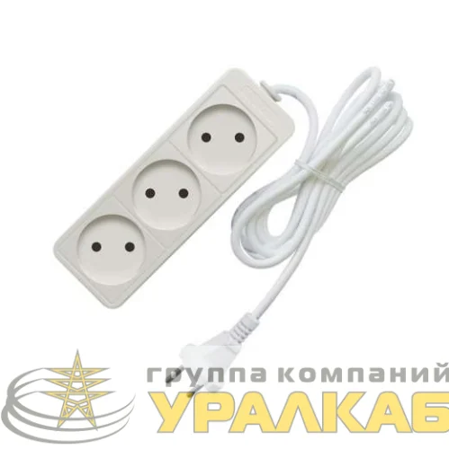 Удлинитель 3х3м без заземл. 10А IP20 2.2кВт ПВС Союз 481S-1303 детальная картинка