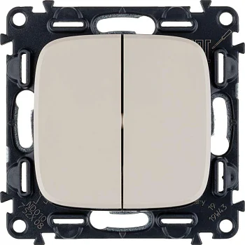 Механизм переключателя 2-кл. СП Valena Allure 10А IP20 250В с лиц. панелью безвинт. зажимы сл. кость Leg 