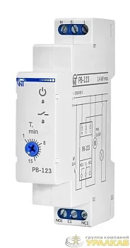 Реле времени для вентилятора РВ-123 одномодульное задержка отключения от 1 до 15 минут 220В НовАтек-Электро 