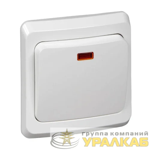Выключатель 1-кл. СП Этюд 10А IP20 с подсветкой бел. SE BC10-005B детальная картинка