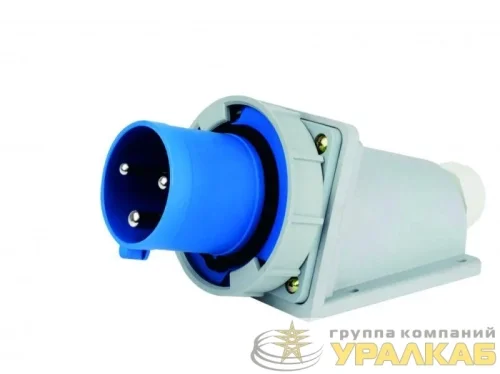 Вилка стационарная 2Р+РЕ 16А 220В IP67 ВС-103 DEKraft 26163DEK детальная картинка