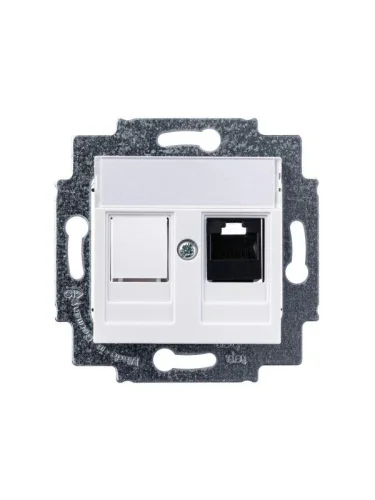 Розетка компьютерная Levit RJ45 кат.5E с заглушкой бел. ABB 2CHH295117A6003 детальная картинка