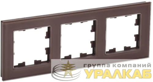 Рамка 3-м BRITE РУ-3-2-БрТБ стекло темн. бронза IEK BR-M32-G-K45 детальная картинка