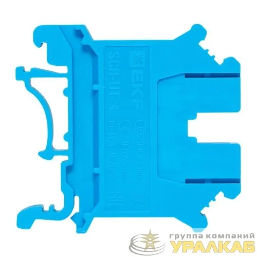 Колодка клеммная винтовая 4 UT син. EKF 