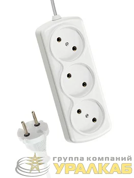 Удлинитель 3х1.5м 6А IP20 ШВВП 2х0.75 КОСМОС YKsm1.5m-3g(6A)E Удлинитель 3х1.5м 6А IP20 ШВВП 2х0.75 КОСМОС YKsm1.5m-3g(6A)E