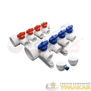 Группа коллекторная 40х20 на 2 выхода (4/1) бел. VALFEX 101144002