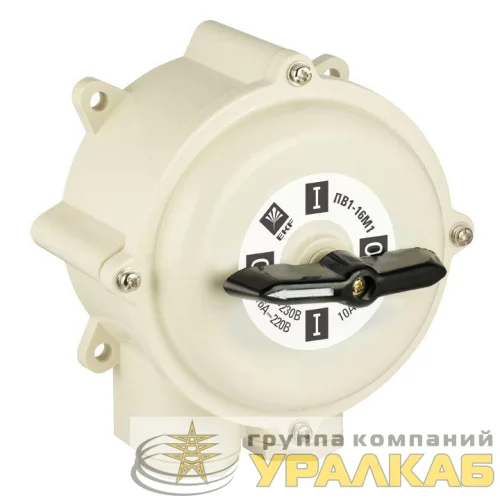 Выключатель пакетный 1-кл. 16А IP56 ПВ1-16 М1 пл. беж. EKF pv-1-16-4 детальная картинка