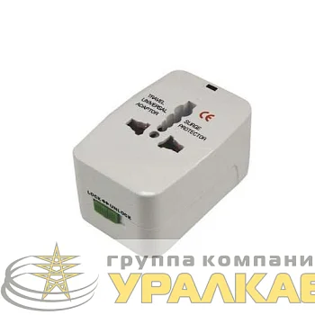 Адаптер сетевой «Путешественник» с розетки (A C G I) универс. разъем бел. Rexant 
