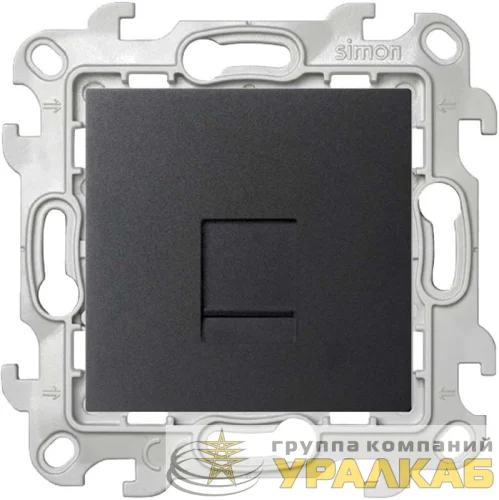 Розетка телефонная СП Simon 24 RJ11 IP20 механизм графит Simon 2410480-038 детальная картинка