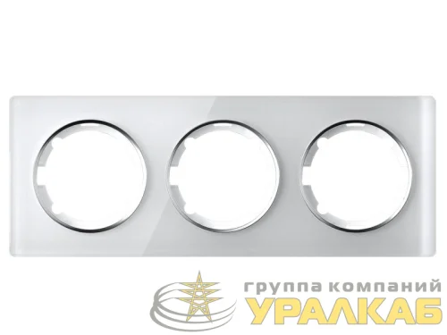 Рамка 3-м Garda горизонт. стеклянная бел. 2E52301300 OneKeyElectro 2234926 детальная картинка