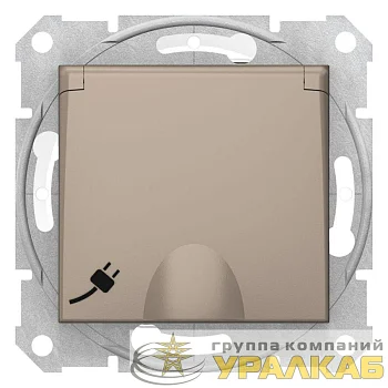 Механизм розетки 1-м СП Sedna 16А IP44 с заземл. быстрозажим. контакты защ. шторки с крышкой титан SchE 