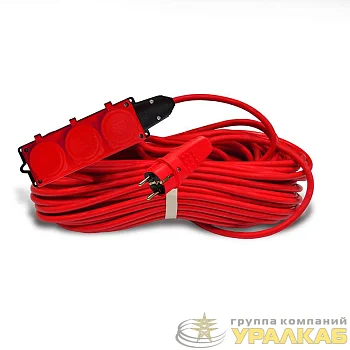 Удлинитель 3х20м с заземл. 16А IP44 3.5кВт КГ 3х1.5 с защ. крышкой АРКТИК морозостойкий DOMTOK 2600