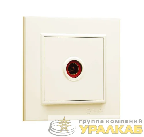 Розетка телевизионная проходная TV 1-м СП Karea IP20 6дБ крем. Makel 56010007 детальная картинка