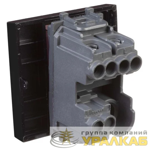 Выключатель модульный 1-кл. 2мод. Avanti "Черный квадрат" 16А IP20 черн. DKC 4402102 детальная картинка
