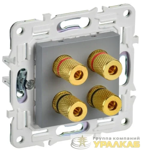 Аудиорозетка 4-м SKANDY SK-A01Gr сер. IEK 