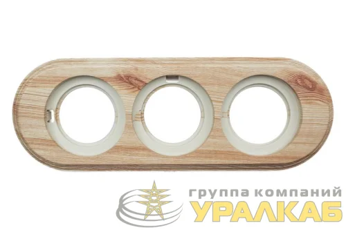Рамка 3-м ретро пластик. карельская сосна Bironi BF1-630-13/PL детальная картинка