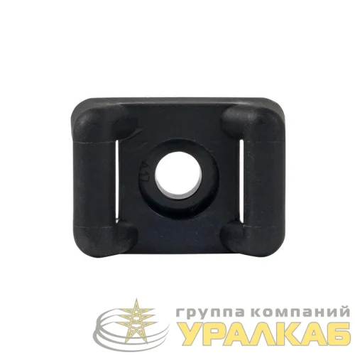 Площадка под хомуты (22х16) с монтажным отверстием М4 черн. (уп.100шт) PROxima EKF 