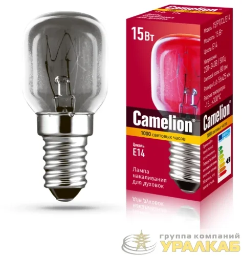 Лампа накаливания MIC 15/PT/CL/E14 для духовок Camelion 