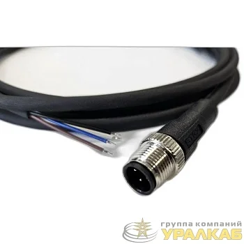 Кабель M12 4A штыревой 3000мм прямой полиуретан свободный конец СЦМ120025-04A-2-03000 черн. СТЭЗ 
