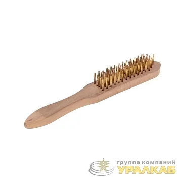 Щетка по металлу с деревянной ручкой 5 рядов 280мм Kranz 