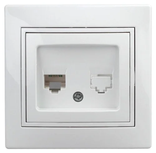 Розетка СП Plano 1-303-01 информационная RJ45 IP20 бел. Intro Б0027621 детальная картинка