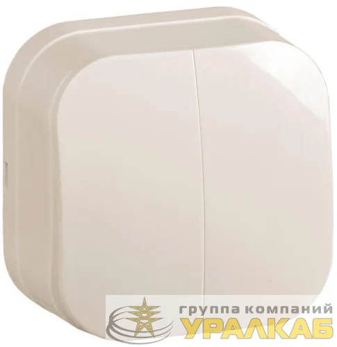 Выключатель 2-кл. ОП GLORY 10А ВС20-2-0-ХК крем. IEK EVH20-K33-10 детальная картинка