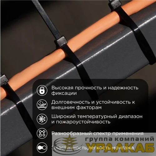 Хомут кабельный 2.5х150 нейл. черн. (уп.100шт) PROCONNECT 