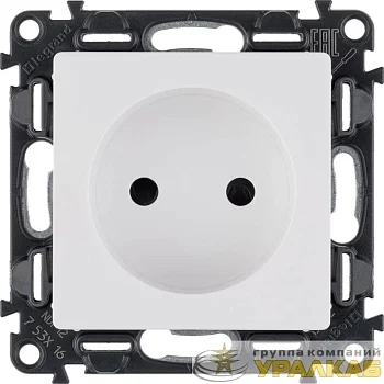 Розетка 1-м СП Valena Life 16А IP20 250В 2P защ. шторки безвинтов. клеммы с лицев. панелью механизм бел. Leg 