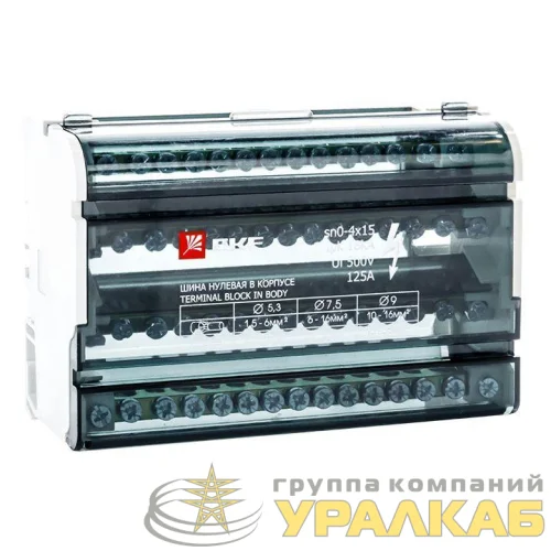 Шина нулевая в корпусе 4х15 EKF sn0-4x15 детальная картинка