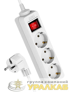 Удлинитель 3х5м с заземл. 16А IP20 ПВС 3х1 с выкл. КОСМОС YKsm5m-3g-Z-V(K)