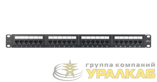 Патч-панель кат.5e 19дюйм 24 порта 1U Essential Line NIKOMAX NMC-RP24UD2-ES-1U-BK детальная картинка