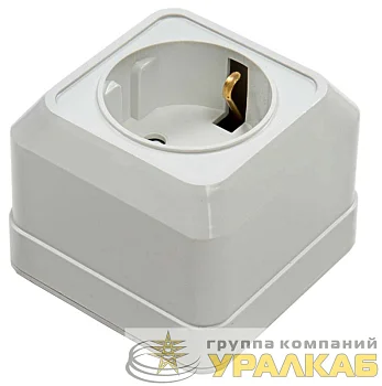 Розетка 1-м BOLLETO защ. шторки с заземл. накл. 7028х бел. ASD / IN HOME 4690612000954