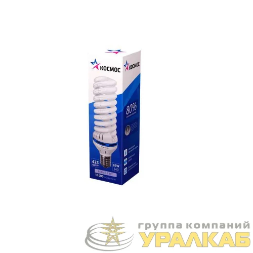 Лампа люминесцентная компакт. SPC 85Вт E40 спиральная 4000К КОСМОС LKsmT5SPC85WE4042_m детальная картинка