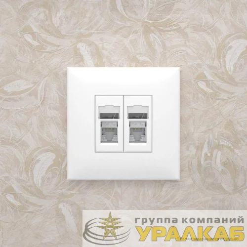 Розетка 2-м RJ-45 СП кат.5e экранированная Avanti "Белое облако" DKC 4400364 детальная картинка