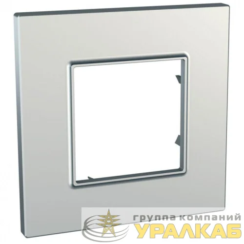 Рамка 1-м Unica quadro серебро SchE MGU6.702.55 детальная картинка
