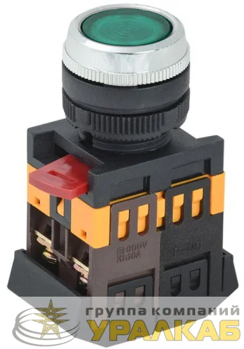 Кнопка ABLFS-22 d22мм 1з+1р 240В неон зел. IEK BBT30-ABLFS-K06 детальная картинка