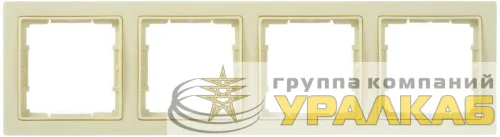 Рамка 4-м BOLERO Q1 РУ-4-БК квадрат. крем. IEK EMB42-K33-Q1 детальная картинка
