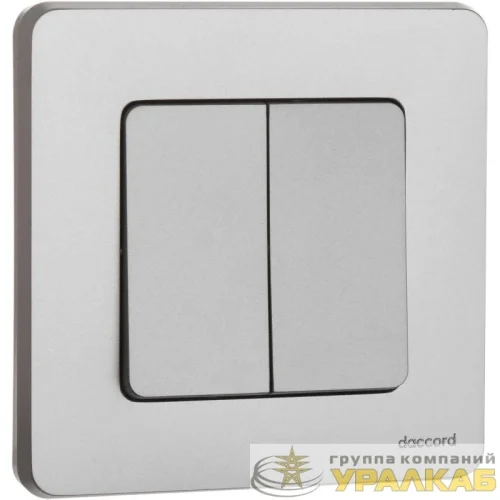 Выключатель 2-кл. Inspiria 10А IP20 250В 10AX механизм алюм. IEK 