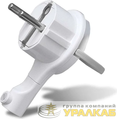 Вилка-невидимка электрическая 16А 250В с заземл. бел. UNIVersal 