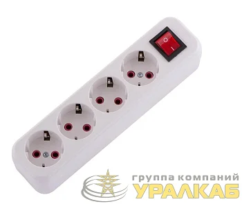 Колодка удлинителя 4-м с заземл. Lila с выкл. LEZARD 720-0400-402