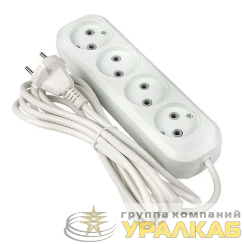 Удлинитель 4х2м без заземл. 10А IP20 Эксперт 2.2кВт ПВС 2х0.75 PROxima EKF 