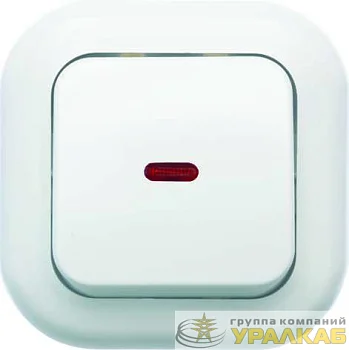 Выключатель 1-кл. СП Валентина 6А IP20 С16-068 с индикацией бел. Кунцево 7645