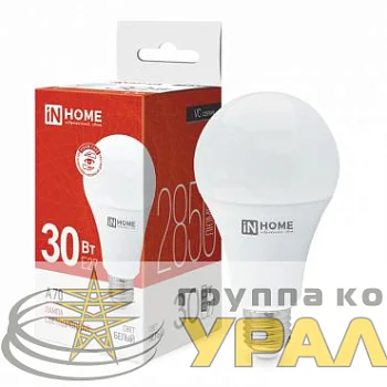 Лампа светодиодная LED-A70-VC 30Вт грушевидная 4000К нейтр. бел. E27 2850лм 230В IN HOME 4690612024141