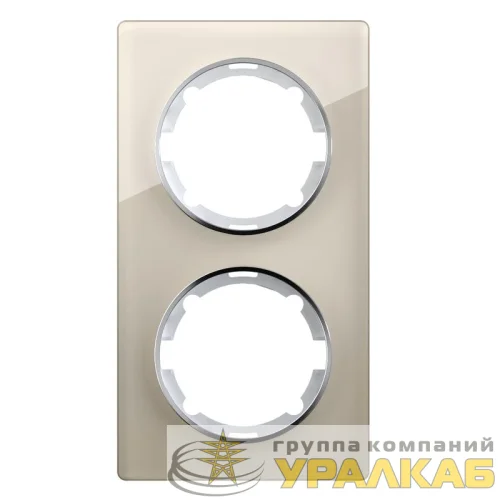 Рамка 2-м Garda вертикал. стеклянная беж. 2E52211301 OneKeyElectro 2234946 детальная картинка