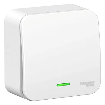 Переключатель 1-кл. ОП Blanca 10А IP20 (сх. 6) 250В с подсветкой с изолир. пластиной бел. SchE BLNVA106111