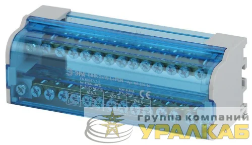 Шины на DIN-рейку в корпусе (кросс-модуль) ШНК 2х15 L+PEN NO-224-14 ЭРА Б0043932 детальная картинка